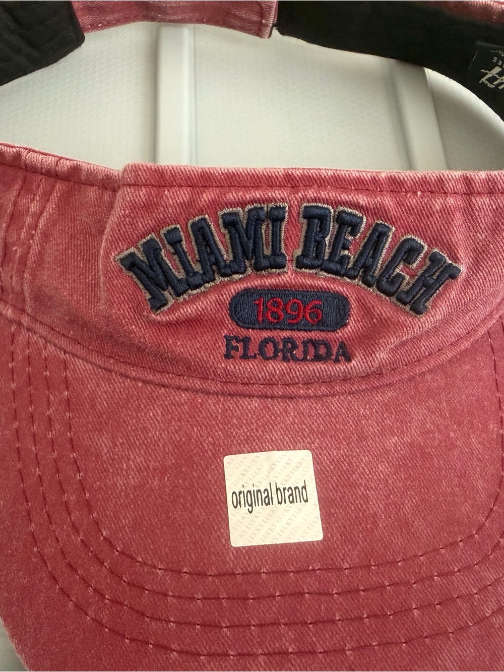 Calvin Klein Pink Washed Baseball Cap with Navy Embroidery